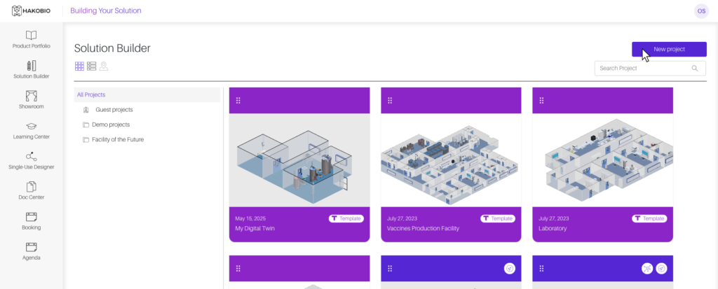 Create a New Project in the Solution Builder